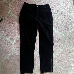 Anthropologie Black Velvet Straight Leg Pants - Size 27
